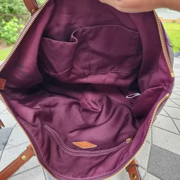 Fossil Rachel Hearts Vegan Leather Tote & BiFold Wallets Set